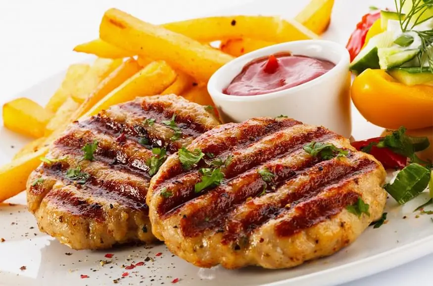 Takeaway burger and fries